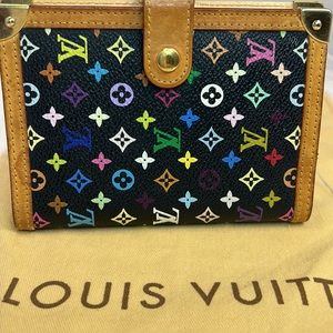 Louis Vuitton monogram multicolor agenda-wallet black authentic guaranteed.
